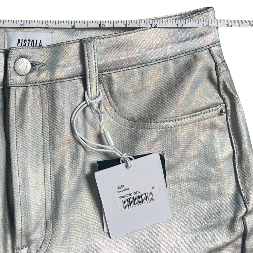 NWT Pistola High Rise Straight Cassie Coated Prism Jeans | Size 29 - Picture 11 of 15